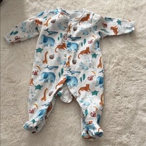 Charming Safari Print Kids Footie 100% cotton